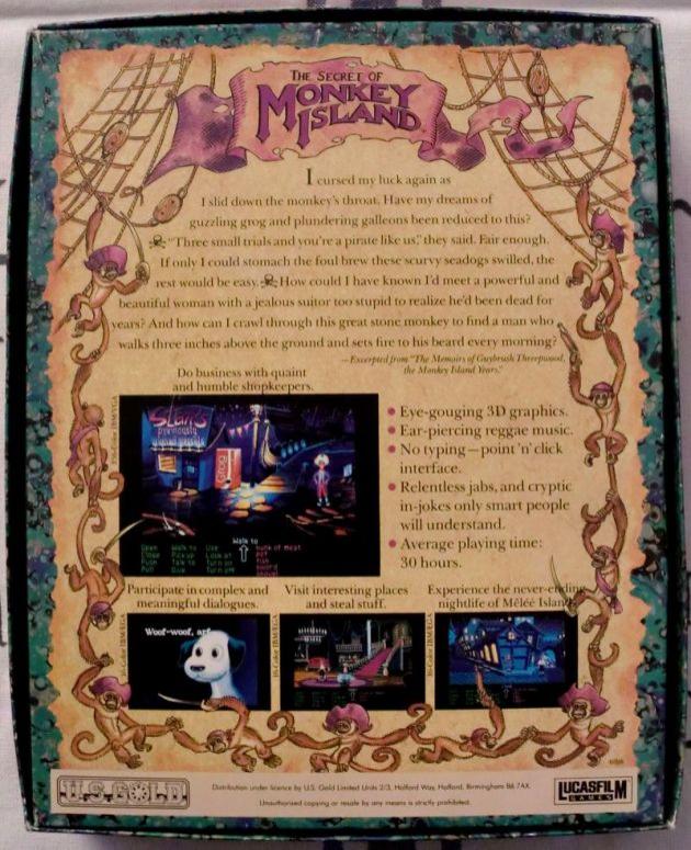 The back of Monkey Island (photo by Old School Game Blog)